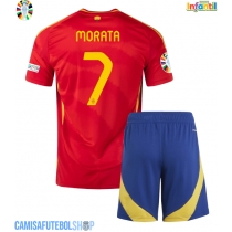 Camisa de time de futebol Espanha Alvaro Morata #7 Replicas 1º Equipamento Infantil Europeu 2024 Manga Curta (+ Calças curtas)